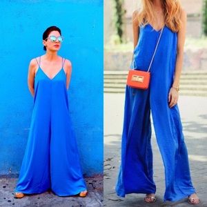 Zara Cobalt Blue Double Strap Wideleg Jump…